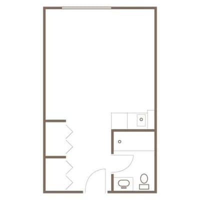 Architectural floor plan of a resident unit