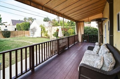 Relaxing porch area overlooking the garden