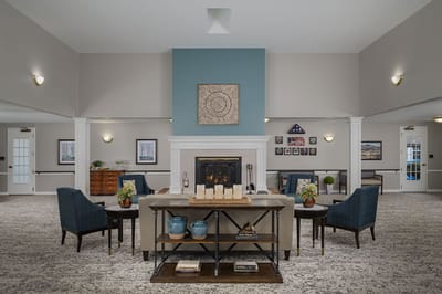 Cozy common area with seating and decor