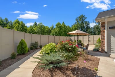 Beautiful garden area with seating and landscaping