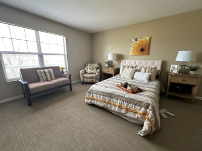 Cozy private resident room with a comfortable bed