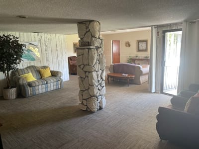 Common area with seating and natural light