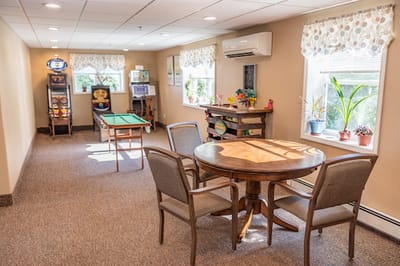 Common area with seating and activity table