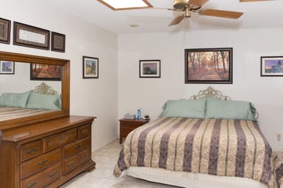 Cozy private bedroom with decorative elements