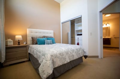 Cozy private room with a bed and stylish decor