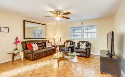 Cozy living room with comfortable seating.