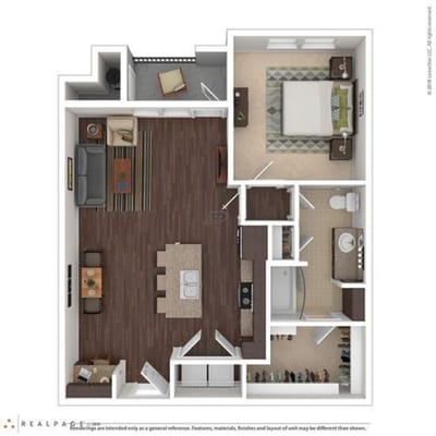 Architectural floor plan of a resident unit