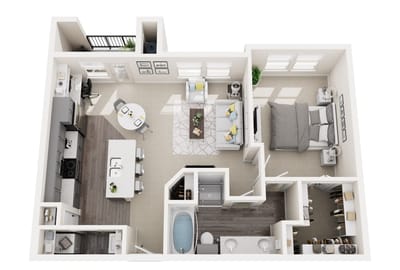 Floor plan of a resident's suite in a senior living facility