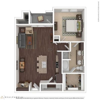 Architectural floor plan of a unit layout