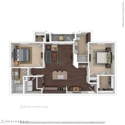 Architectural floor plan of a resident unit