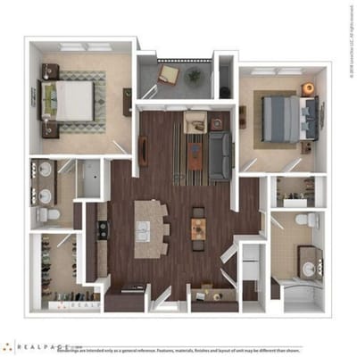Architectural floor plan of a resident unit