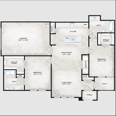 Architectural floor plan showing room layout