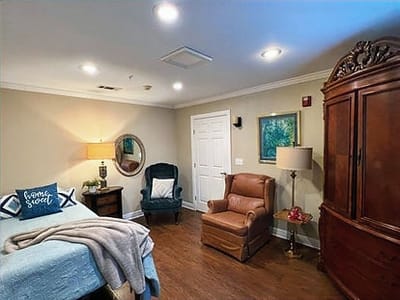 Cozy resident room with comfortable furniture