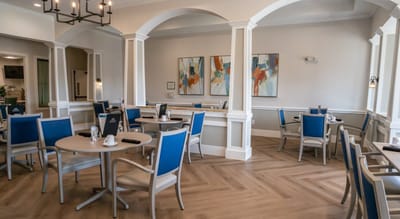 Interior dining area with tables and modern decor