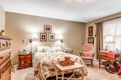 Cozy private room with furnishings and decor