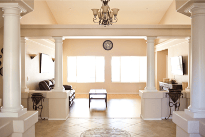 Welcoming common area with comfortable seating and natural light