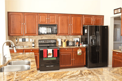 Clean kitchen interior with modern appliances