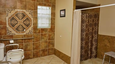 Clean bathroom in a senior care facility