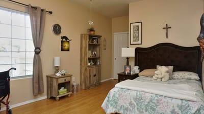 Cozy interior of a resident's room with personal items