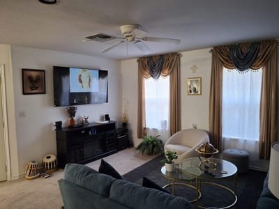 Interior view of a cozy living room