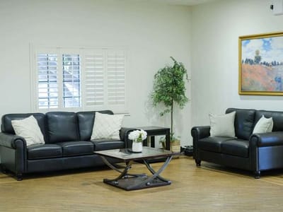 Comfortable seating area in a shared space
