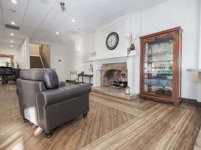 Interior view of a common area with comfortable seating