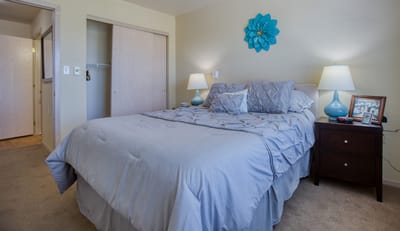 Cozy resident bedroom with modern decor