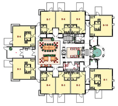 Architectural floor plan of the facility layout