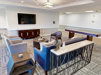 Interior lounge area with comfortable seating