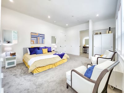 Bright, well-furnished resident room with modern decor