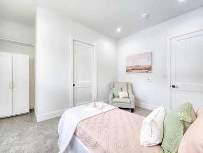 Bright and cozy private resident room with modern decor