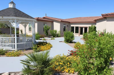 Beautiful outdoor garden area with a gazebo
