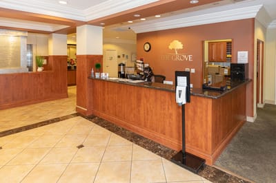 Reception area at The Grove Care and Wellness
