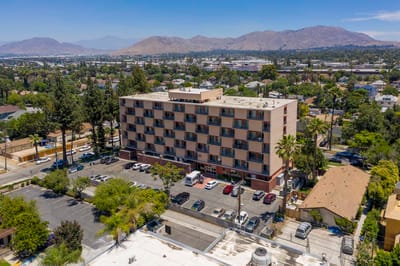 Aerial view of The Grove Care and Wellness building