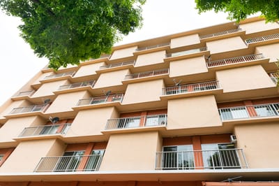 Facade of a multi-story residential building