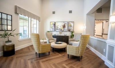 Cozy seating area in an inviting common space