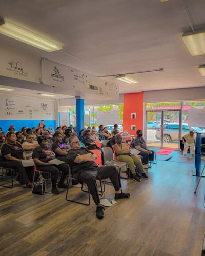 Residents attending an event in a common area