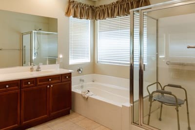 Accessible bathroom with shower and tub