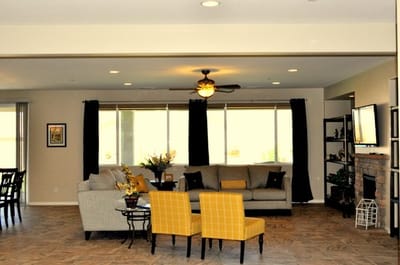 Comfortable common area with seating and decor