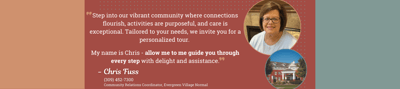 Community Relations Coordinator promoting personalized tours.