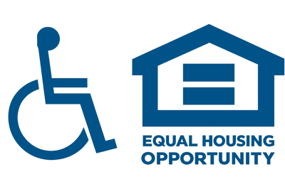 Accessibility symbol and housing opportunity logo