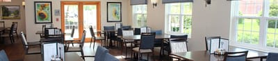 Dining area with tables and windows
