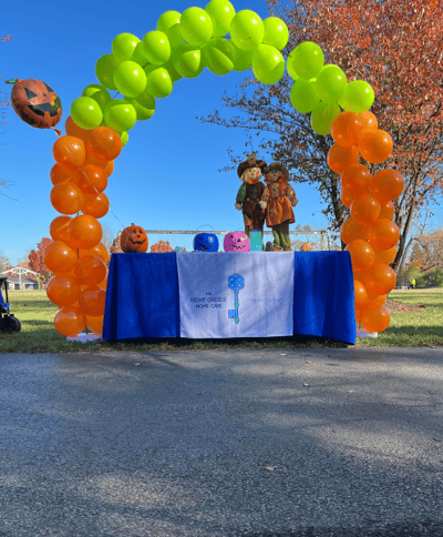 Colorful decorations for an outdoor event.