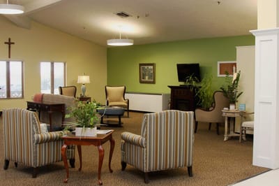 Cozy common area with seating and decor