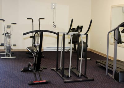 Exercise equipment in a fitness room