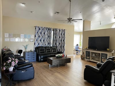 Common area with seating and natural light.