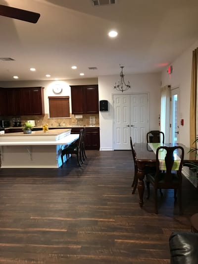 Interior view of a community kitchen area
