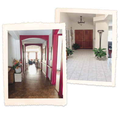Interior hallway and entrance area of a facility