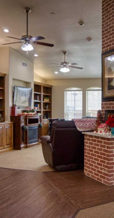 Cozy interior of a common area with seating and decor