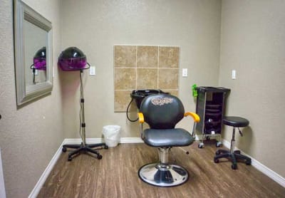 Hair salon setup in a senior living facility